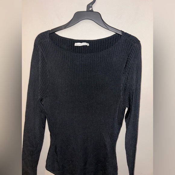 Abercrombie & Fitch Bodysuit -black ribbed long sleeve round neck - Picture 5 of 9